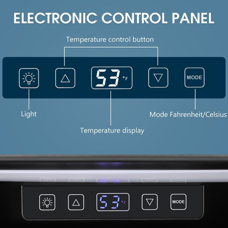 Frigorifero per bevande da 1,3 piedi cubi - Mini frigorifero da 48 lattine e 12 bottiglie con porta in vetro, controllo touch elettronico