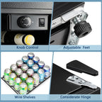 Frigorifero per bevande da 1,3 piedi cubi - Mini frigorifero da 48 lattine e 12 bottiglie con porta in vetro, controllo tramite manopola