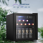 Frigorifero per bevande da 1,3 piedi cubi - Mini frigorifero da 48 lattine e 12 bottiglie con porta in vetro, controllo tramite manopola