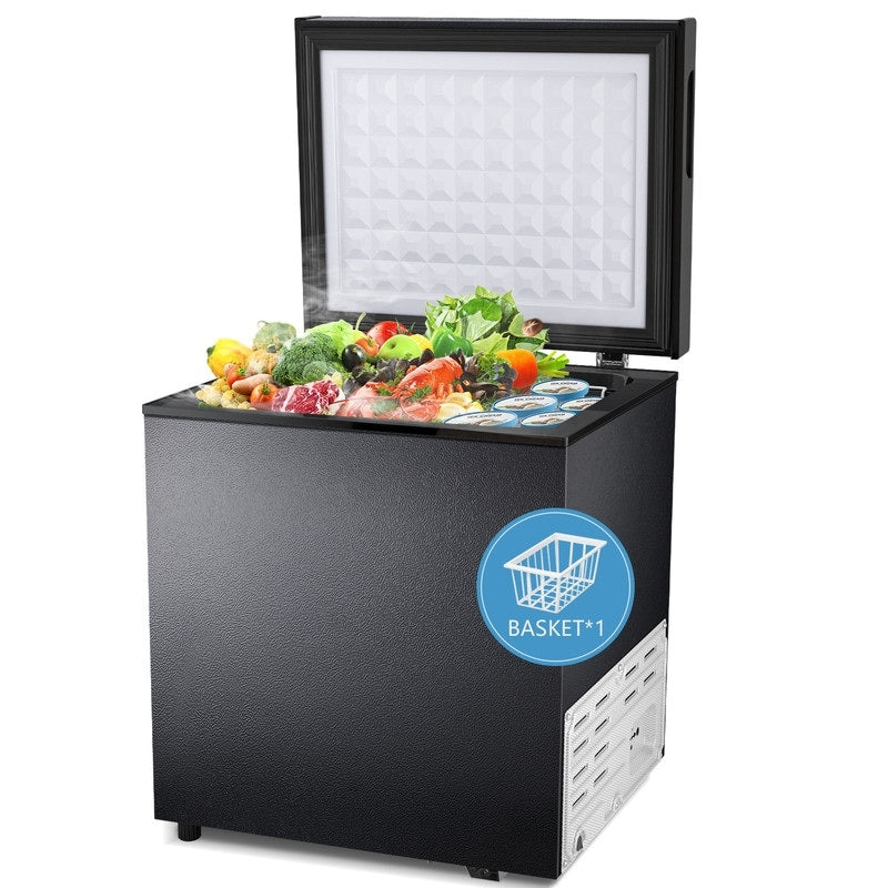 Congelatore a pozzetto da 1,8 piedi cubi con cestello rimovibile, scarico inferiore, termostato a 7 livelli, design indipendente per casa e appartamento