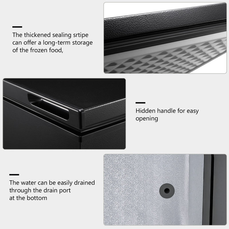 Congelatore a pozzetto da 1,8 piedi cubi con cestello rimovibile, scarico inferiore, termostato a 7 livelli, design indipendente per casa e appartamento