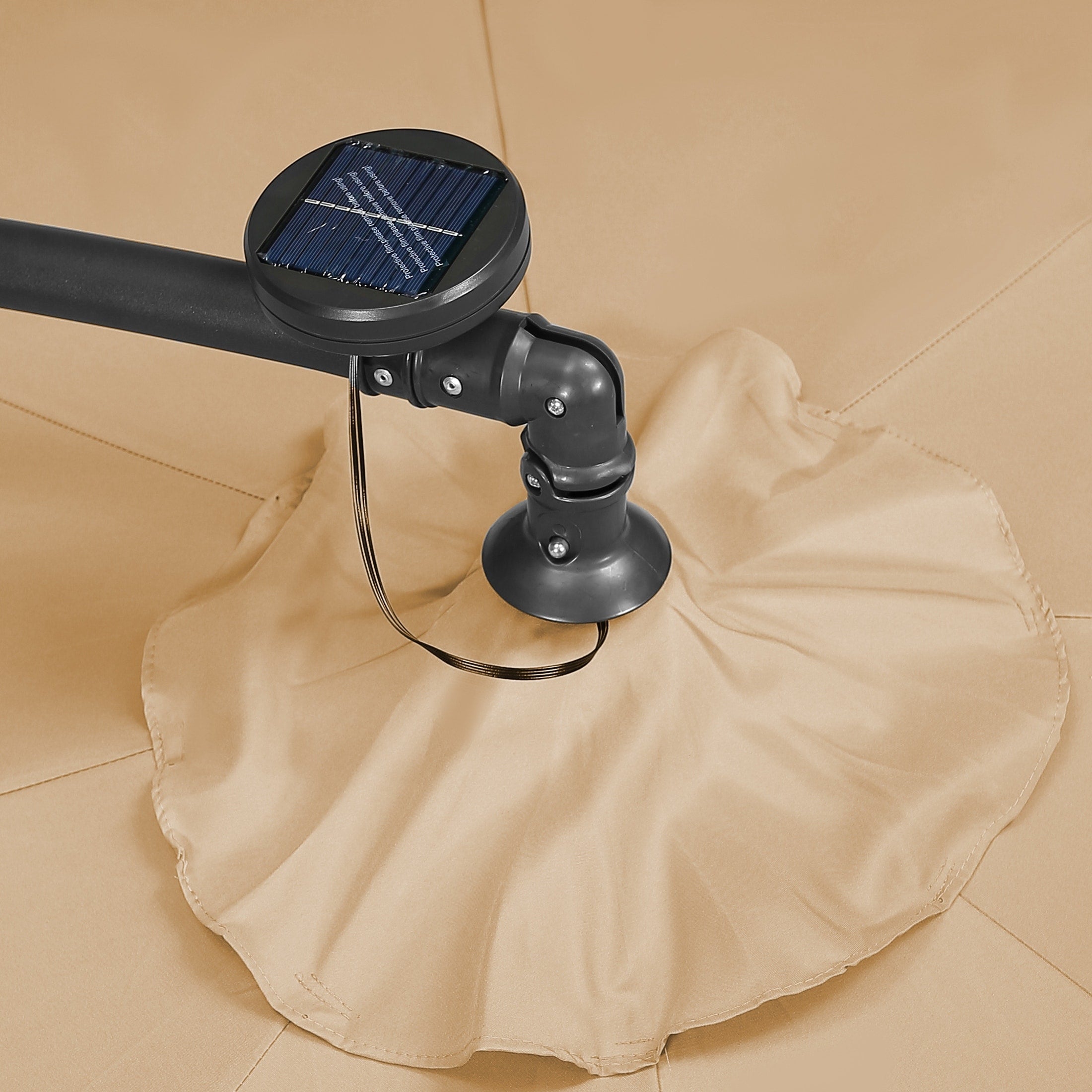 Ombrellone da giardino illuminato a energia solare da 10 piedi con base