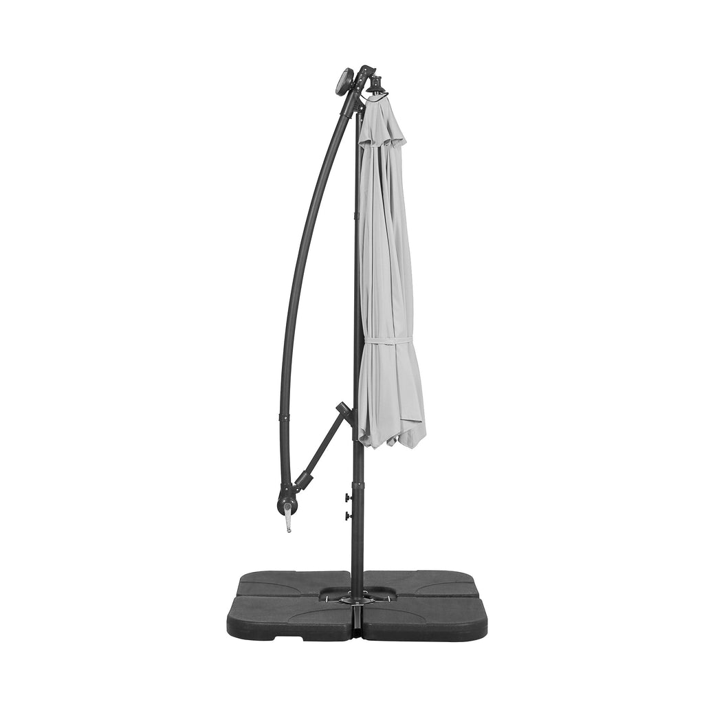 Ombrellone da giardino illuminato a energia solare da 10 piedi con base