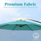 Ombrellone a sbalzo in acciaio da 10 piedi con sollevamento a manovella e base zavorrata