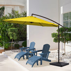 Ombrellone a sbalzo in acciaio da 10 piedi con sollevamento a manovella e base zavorrata