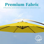 Ombrellone a sbalzo in acciaio da 10 piedi con sollevamento a manovella e base zavorrata