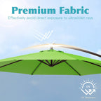 Ombrellone a sbalzo in acciaio da 10 piedi con sollevamento a manovella e base zavorrata