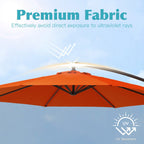 Ombrellone a sbalzo in acciaio da 10 piedi con sollevamento a manovella e base zavorrata