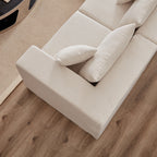 Divano componibile modulare a forma di L in velluto a coste da 104 pollici, set di divani da pavimento, divano compresso imbottito in schiuma, combinazione libera di 4 pezzi