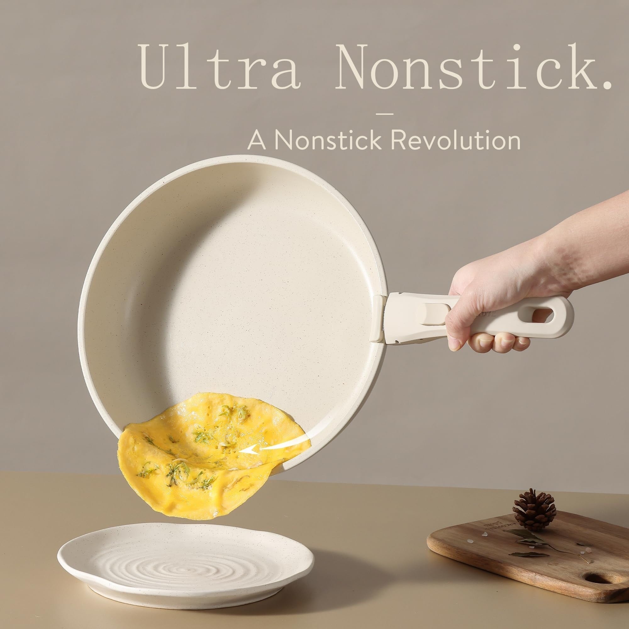 Set di 11 pentole e padelle, set di pentole antiaderenti con manico staccabile, set di pentole da cucina a induzione antiaderenti con manico rimovibile