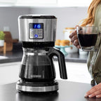 Macchina per caffè programmabile da 12 tazze, tecnologia Vortex Brew, nera