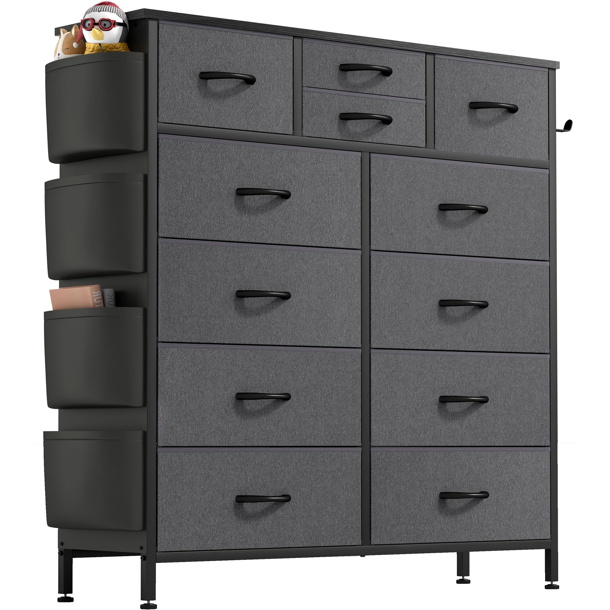 Cassettiera alta in tessuto con 12 cassetti per camera da letto