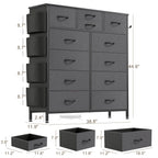 Cassettiera alta in tessuto con 12 cassetti per camera da letto