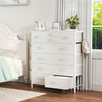 Cassettiera alta in tessuto con 12 cassetti per camera da letto