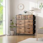 Cassettiera alta in tessuto con 12 cassetti per camera da letto