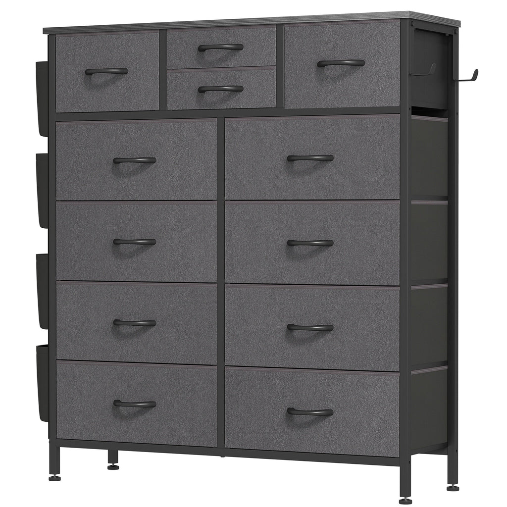 Cassettiera alta in tessuto con 12 cassetti per camera da letto