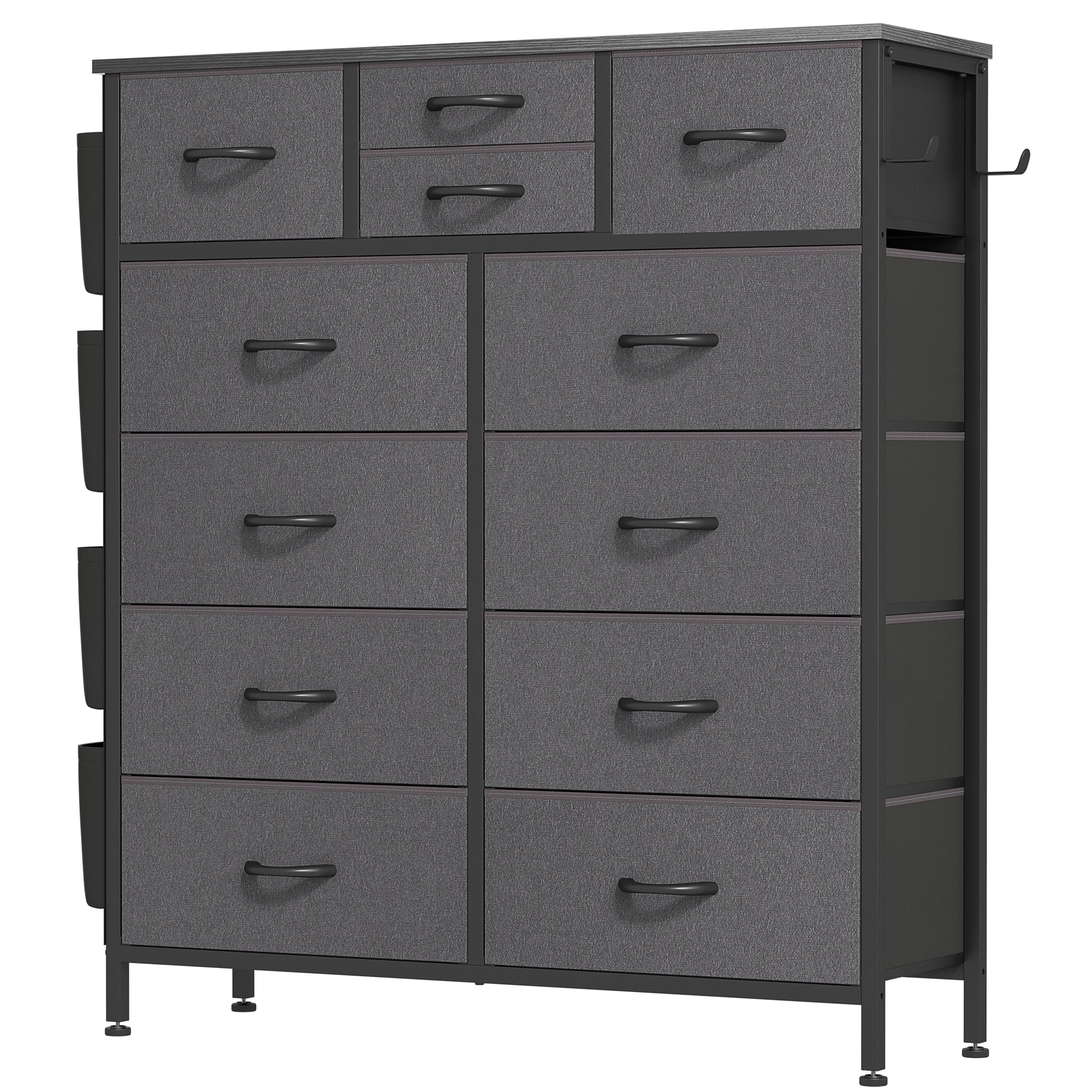 Cassettiera alta in tessuto con 12 cassetti per camera da letto