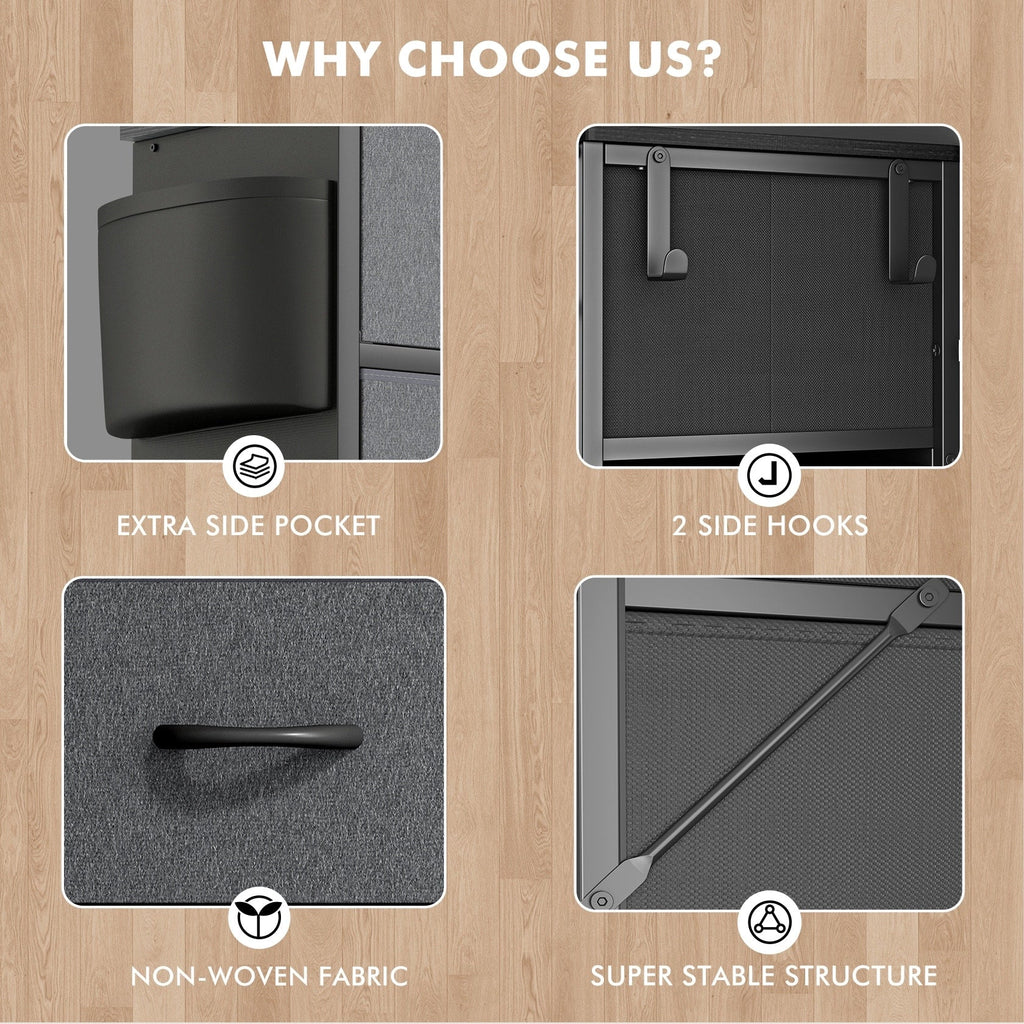 Cassettiera alta in tessuto con 12 cassetti per camera da letto