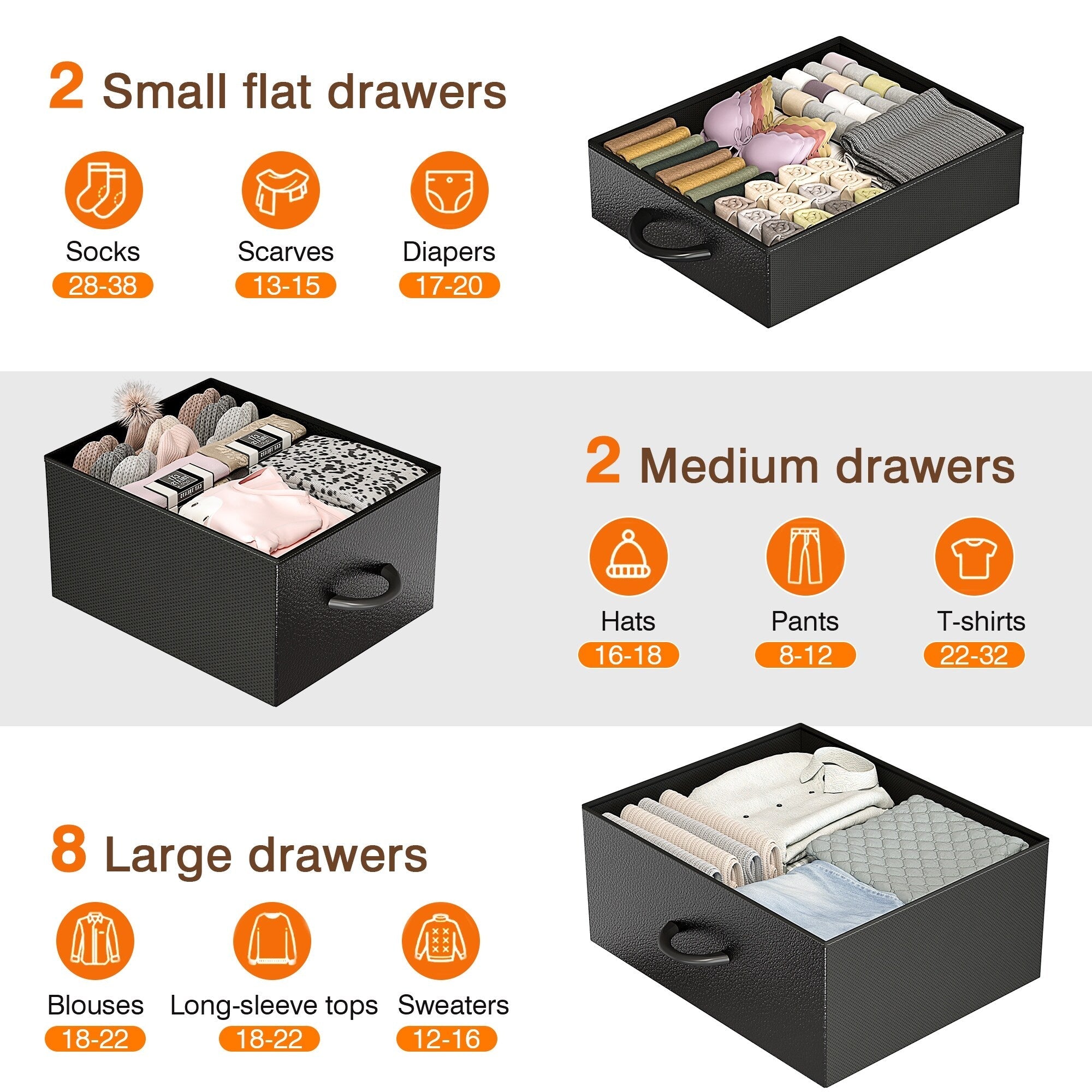 Cassettiera alta in tessuto con 12 cassetti per camera da letto