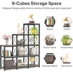 Libreria a scala con 12 ripiani, libreria angolare industriale