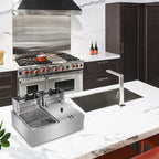 Friggitrice elettrica a doppio cilindro in acciaio inossidabile da 12,7 QT/12 L