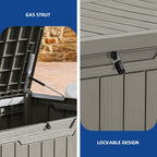 Grande contenitore per ponte in resina resistente all'acqua con serratura da 120-260 galloni