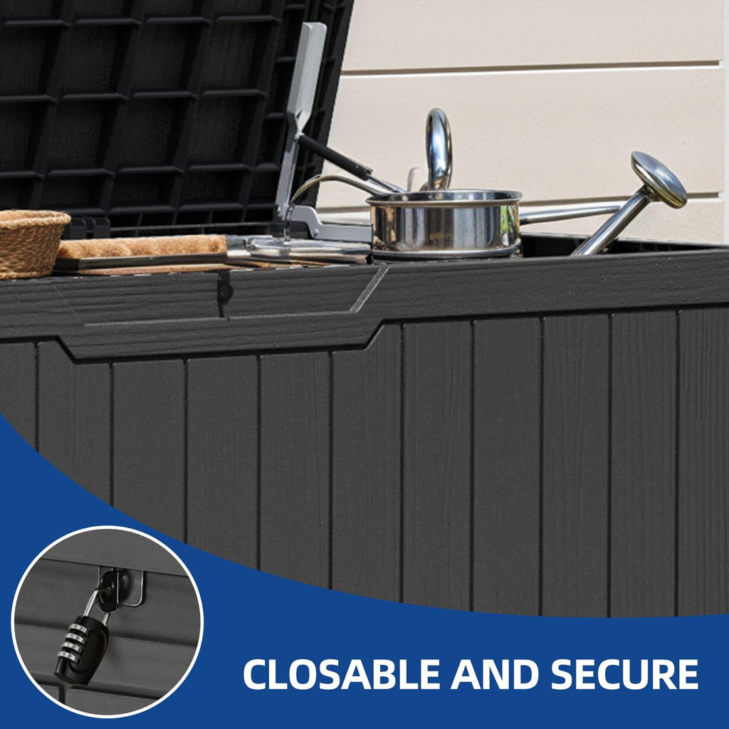 Grande contenitore per ponte in resina resistente all'acqua con serratura da 120-260 galloni