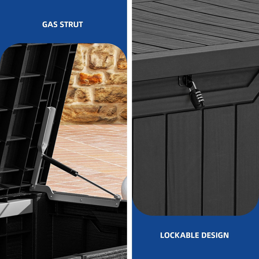 Grande contenitore per ponte in resina resistente all'acqua con serratura da 120-260 galloni