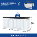 Grande contenitore per ponte in resina resistente all'acqua con serratura da 120-260 galloni