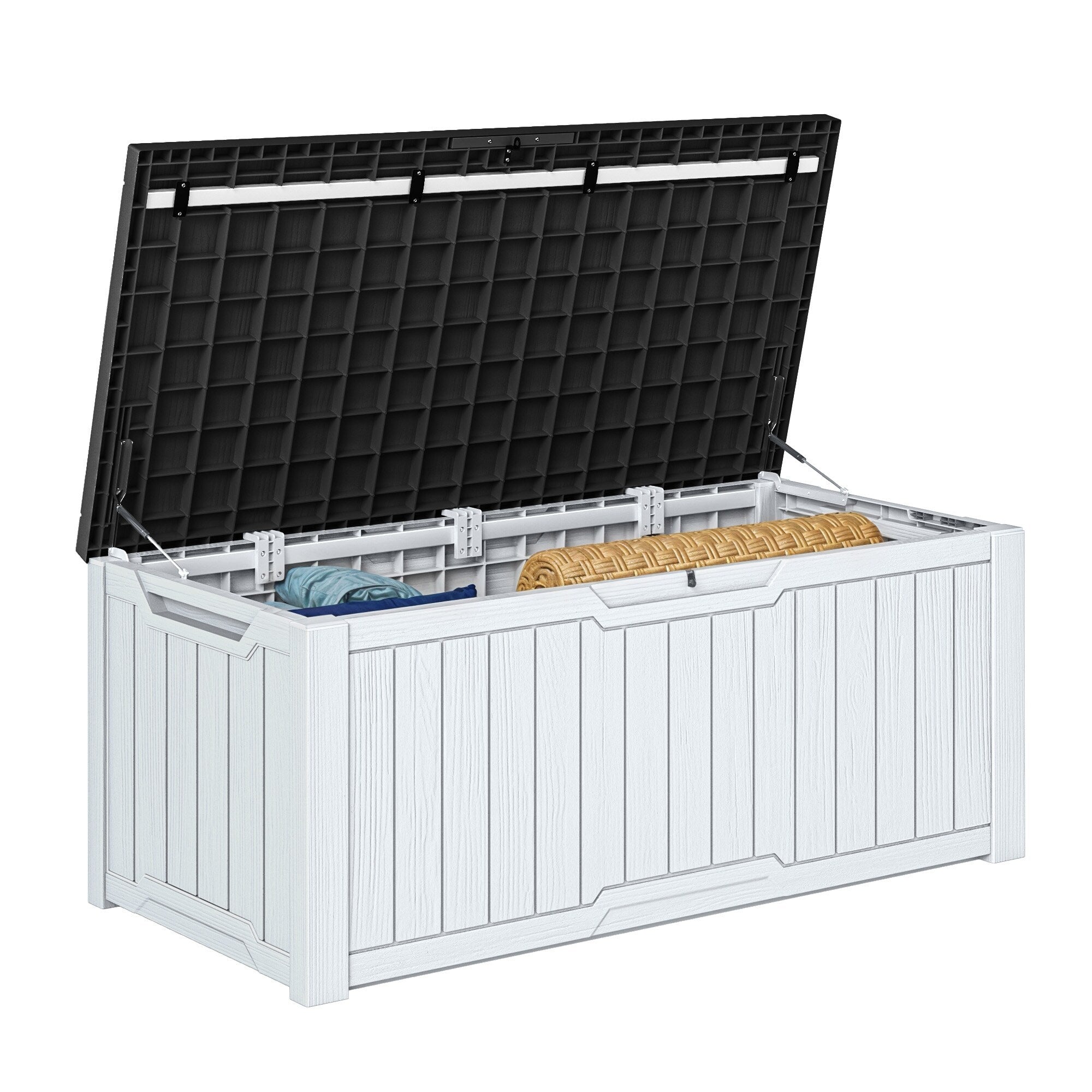 Grande contenitore per ponte in resina resistente all'acqua con serratura da 120-260 galloni