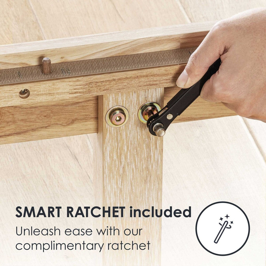 12 Letto a piattaforma classico in legno massello