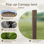 Gazebo da giardino rinforzato con baldacchino pop-up da esterno 13' x 13' con elegante tenda angolare - 13x13 piedi
