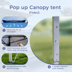 Gazebo da giardino rinforzato con baldacchino pop-up da esterno 13' x 13' con elegante tenda angolare - 13x13 piedi