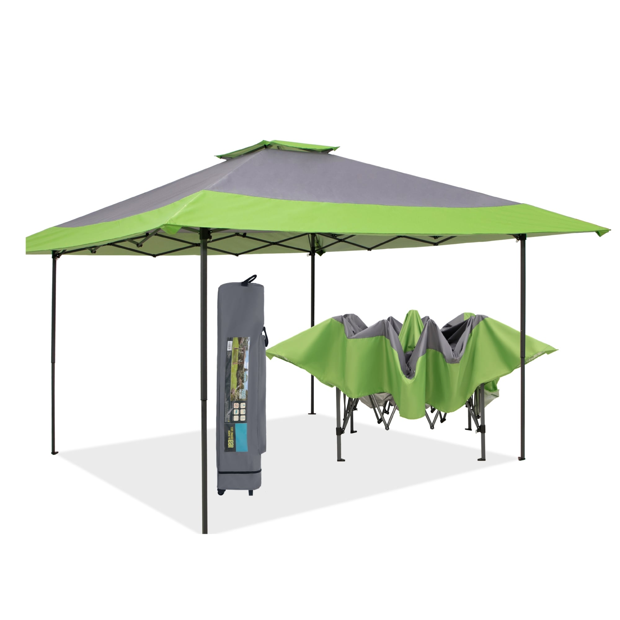 Gazebo da giardino rinforzato con baldacchino pop-up da esterno 13' x 13' con elegante tenda angolare - 13x13 piedi