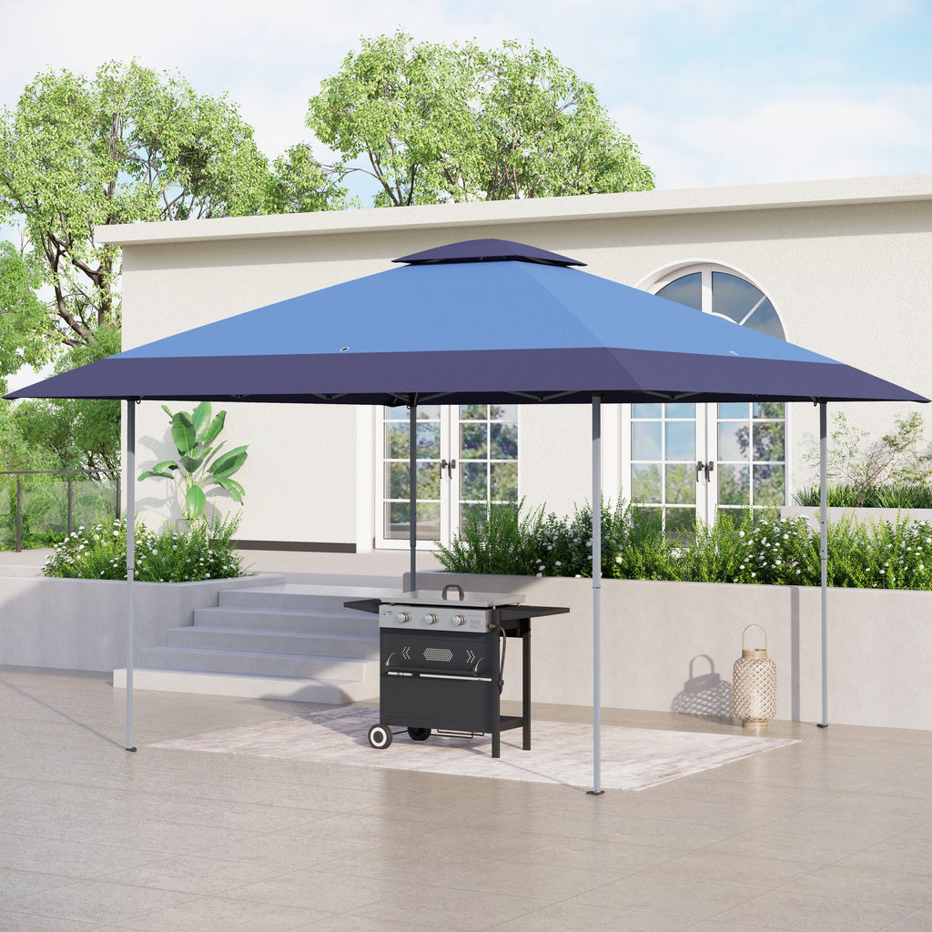Gazebo da giardino rinforzato con baldacchino pop-up da esterno 13' x 13' con elegante tenda angolare - 13x13 piedi