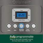 Macchina per caffè programmabile da 14 tazze, caraffa in vetro, controllo dell'intensità dell'infusione, impostazione da 1 a 4 tazze, acciaio inossidabile nero