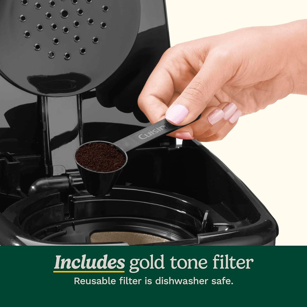 Macchina per caffè programmabile da 14 tazze, caraffa in vetro, controllo dell'intensità dell'infusione, impostazione da 1 a 4 tazze, acciaio inossidabile nero