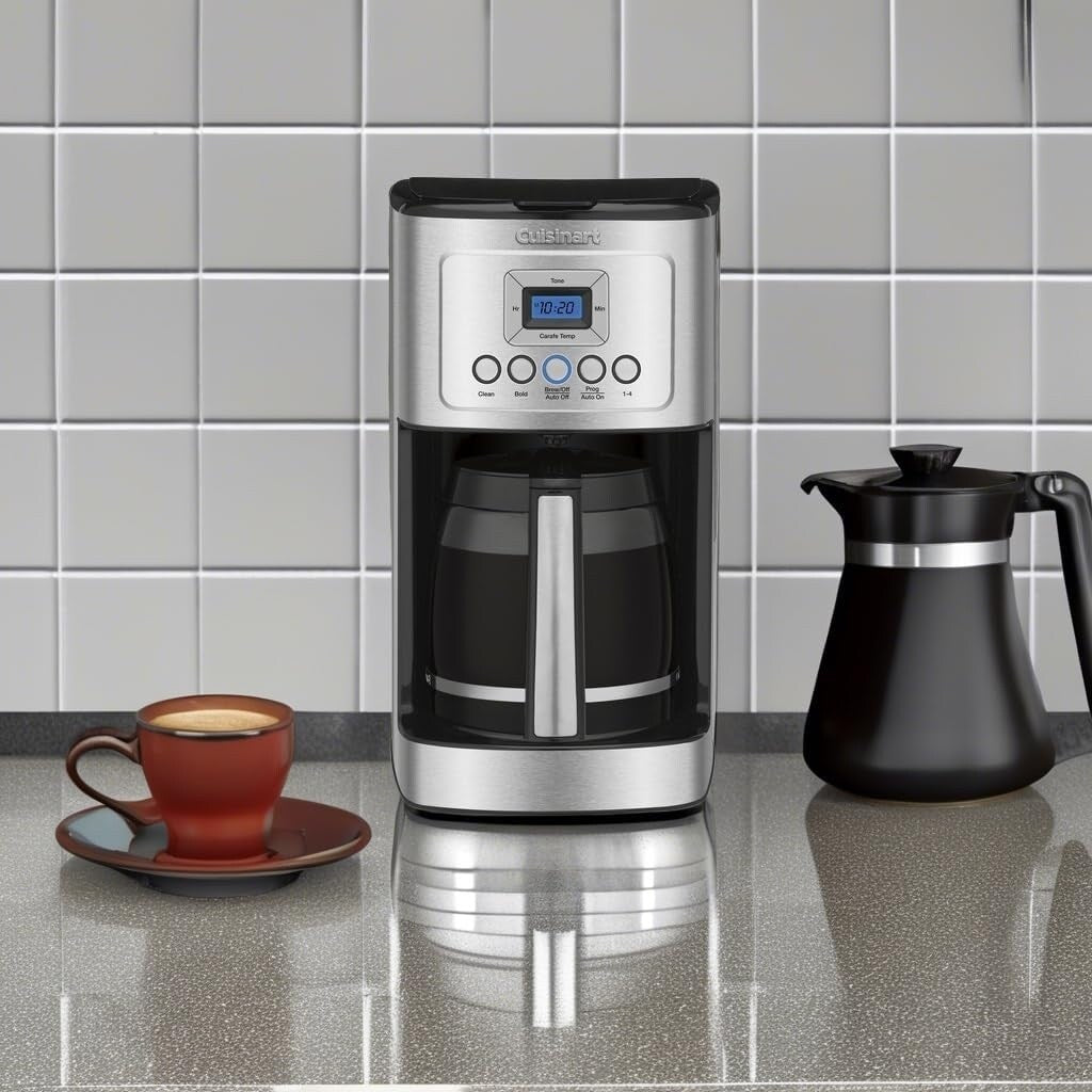 Macchina per caffè in acciaio inossidabile da 14 tazze, caraffa in vetro, completamente automatica, controllo dell'intensità dell'infusione