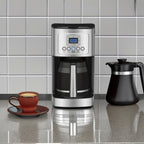 Macchina per caffè in acciaio inossidabile da 14 tazze, caraffa in vetro, completamente automatica, controllo dell'intensità dell'infusione