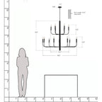 Lampadario minimalista a 15 luci, design antico a 2 livelli - 48