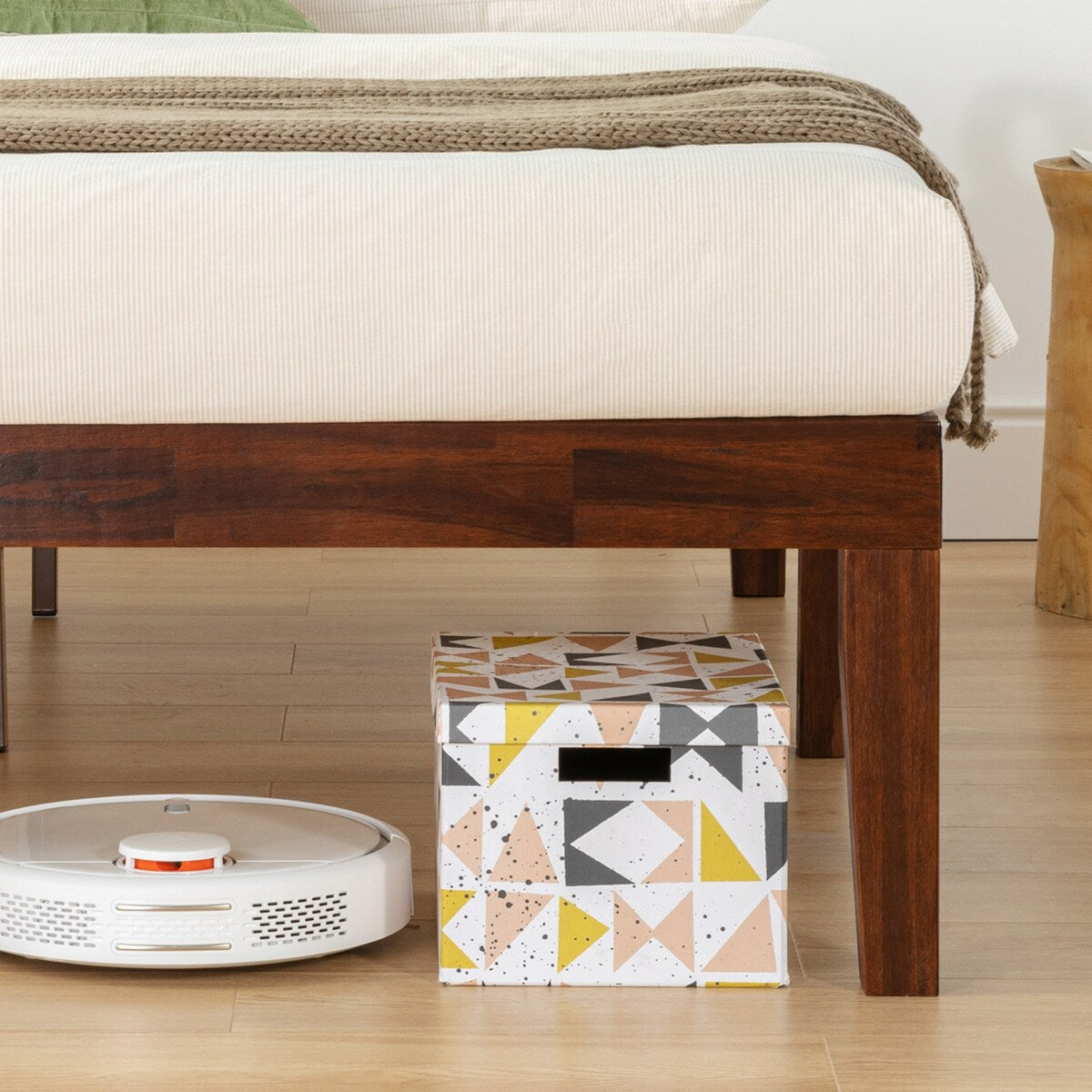 Struttura letto in legno massello classico da 16 pollici in più finiture