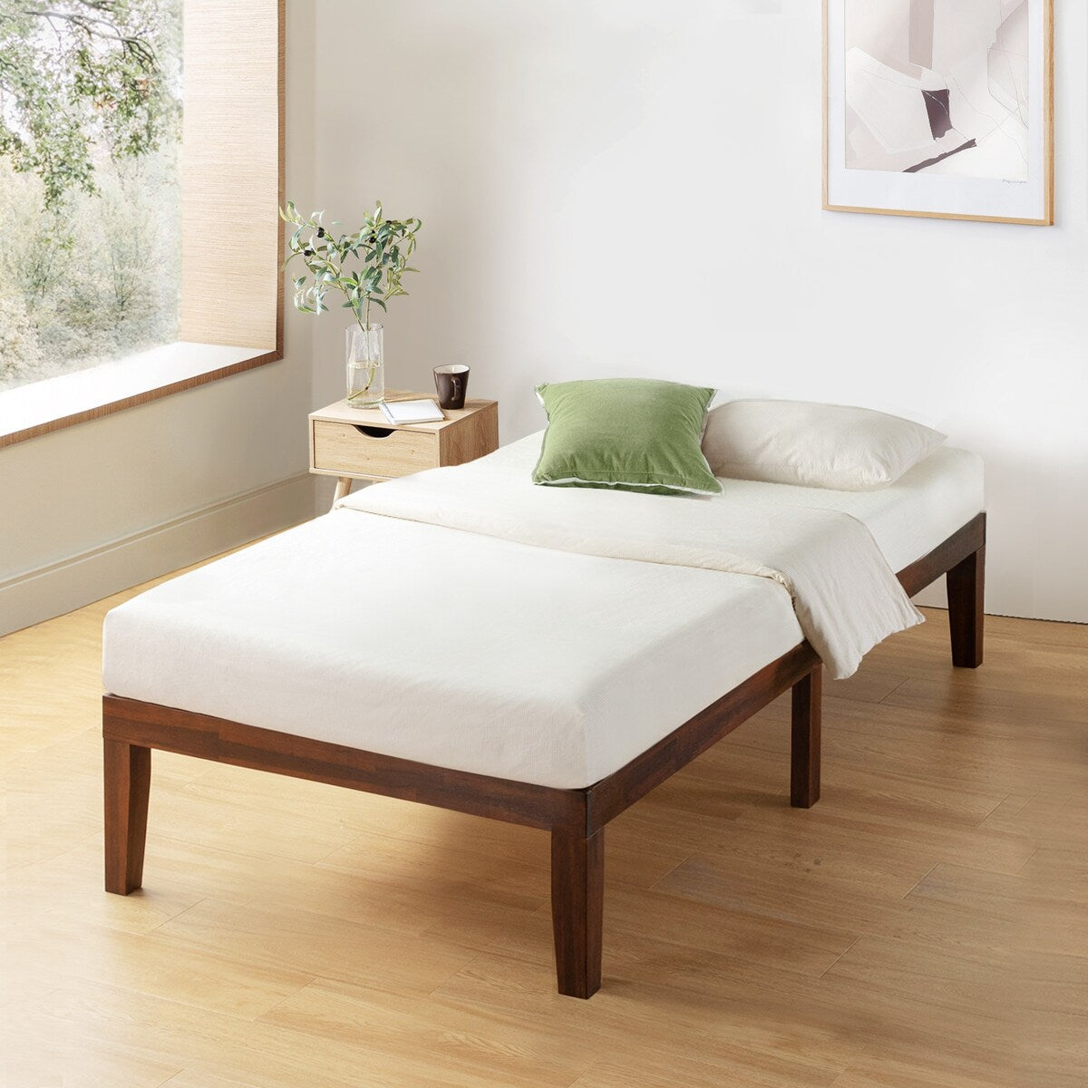 Struttura letto in legno massello classico da 16 pollici in più finiture