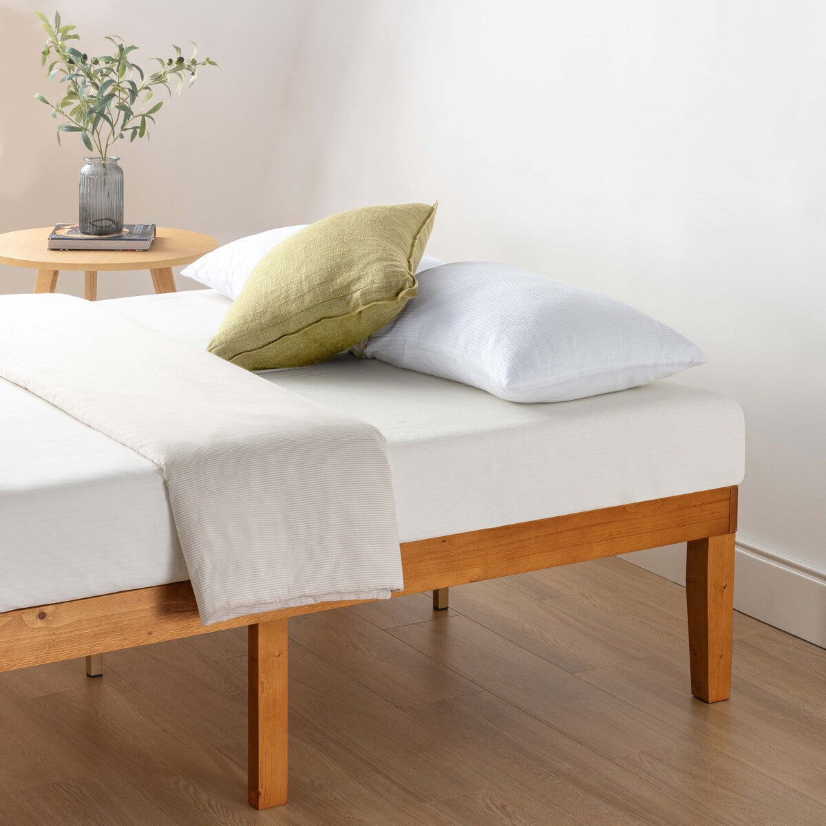 Struttura letto in legno massello classico da 16 pollici in più finiture