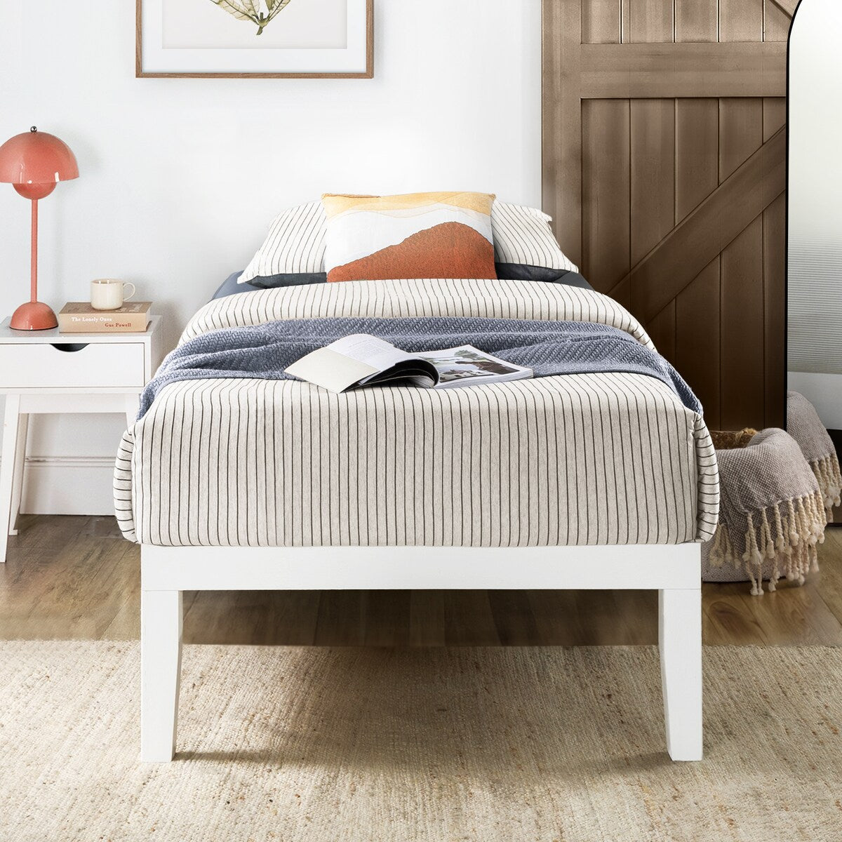 Struttura letto in legno massello classico da 16 pollici in più finiture