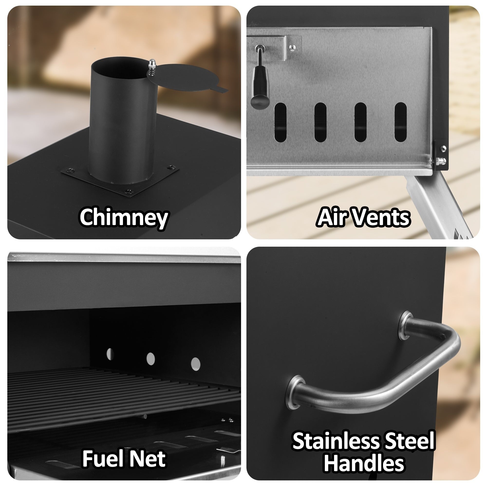 Forno per pizza da esterno a 2 strati, macchina per pizza a legna, griglia per pizza da esterno per campeggio - 16 pollici