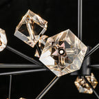 Lampadario di cristallo lineare Sputnik di lusso moderno e glamour a 18 luci per sala da pranzo/soggiorno