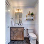 Applique da parete per mobiletto da bagno a 2/3 luci con paralume in vetro