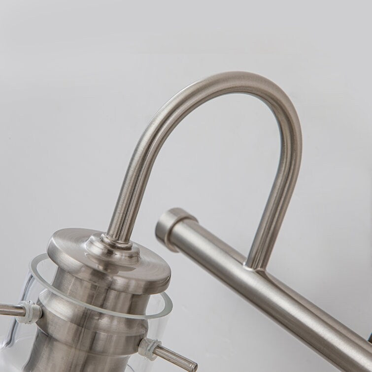 Applique da parete per mobiletto da bagno a 2/3 luci con paralume in vetro