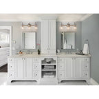 Applique da parete per mobiletto da bagno a 2/3 luci con paralume in vetro