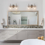 Applique da parete per mobiletto da bagno a 2/3 luci con paralume in vetro